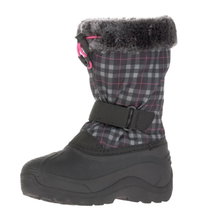 Kamik Winterschuhe Mini - nahtversiegeltes Nylon, Kunstfell-Schneekragen, wasserabweisend - schwarz/pink Kinder