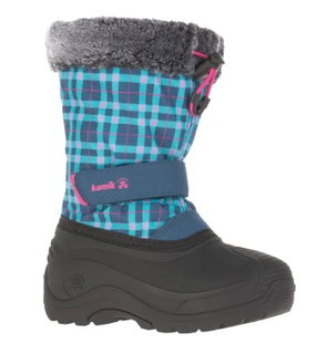 Kamik Winterschuhe Mini - nahtversiegeltes Nylon, Kunstfell-Schneekragen, wasserabweisend - navyblau Kinder
