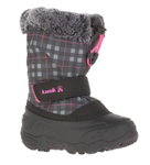 Kamik Winterschuhe Mini (nahtversiegeltes Nylon, Kunstfell-Schneekragen, wasserabweisend) schwarz/pink Kleinkinder