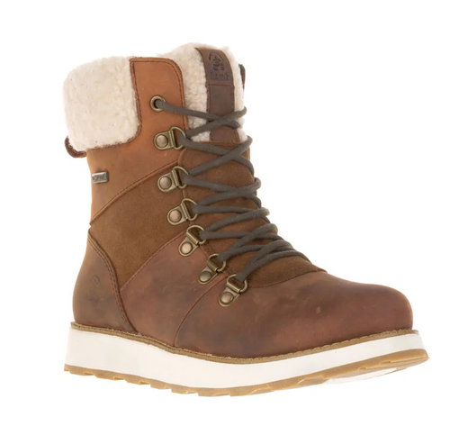 Kamik Winter Boots Ariel Flannel Suede/Waterproof Cognac Brown Women