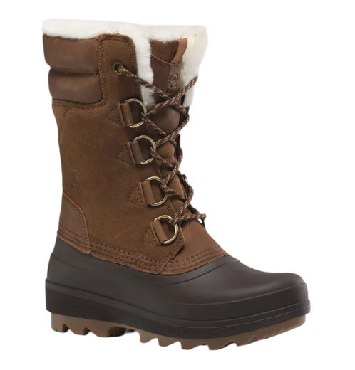 Kamik Winter Boots Lauren (Leather, Waterproof) - Made in Canada - Dark Brown Ladies