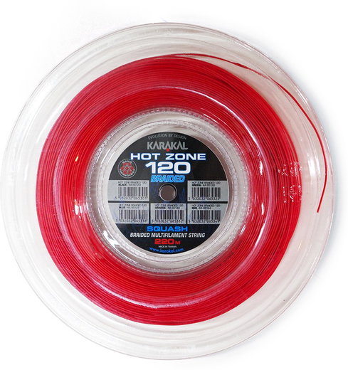 Karakal Squashsaite Hot Zone Braided 120 (Power+Kontrolle) 1.20mm rot 110m Rolle
