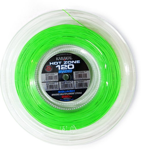 Karakal Squashowa Sznur Hot Zone Pleciony 120 (Moc+Kontrola) 1.20mm zielony 110m rolka
