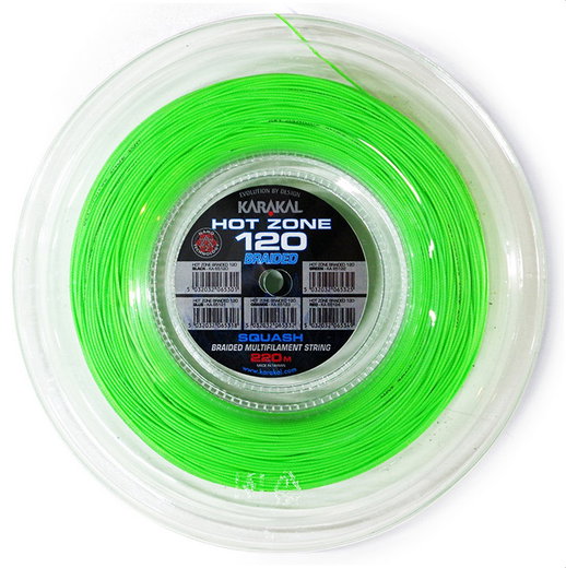 Karakal Squashsaite Hot Zone Braided 120 (Power+Kontrolle) grün 220m Rolle