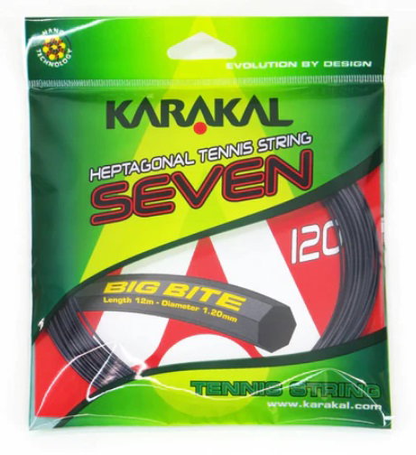 Karakal Tennissaite Big Bite Seven 120 (Kontrolle+Spin) schwarz 12m Set
