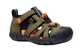 Keen Sandale Seacamp II CNX (Synthetik/Textil, Schnellschnürsystem mit Klettverschluss) olivegrün Kinder