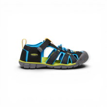 Keen Sandale Seacamp II CNX (Synthetik/Textil, Schnellschnürsystem mit Klettverschluss) schwarz/blau Kinder