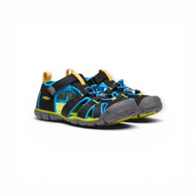 Keen Sandale Seacamp II CNX (Synthetik/Textil, Schnellschnürsystem mit Klettverschluss) schwarz/blau Kinder