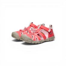Keen Sandale Seacamp II CNX (Synthetik/Textil, Schnellschnürsystem mit Klettverschluss) rot/pink Kleinkinder Mädchen