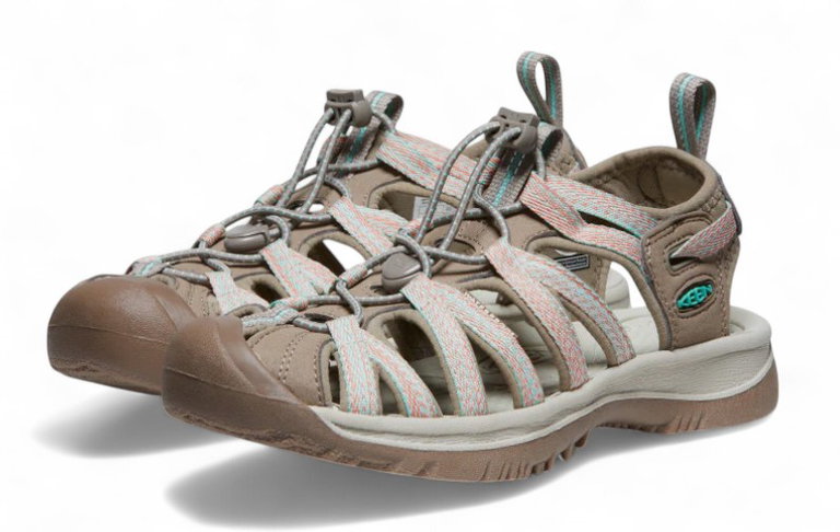 Keen Sandale Whisper (wasserdicht, Schnellschnürsystem, für leichte Wanderungen) taupe/coral Damen
