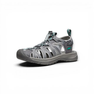 Keen Sandale Whisper (wasserdicht, Schnellschnürsystem, für leichte Wanderungen) grau/teal Damen