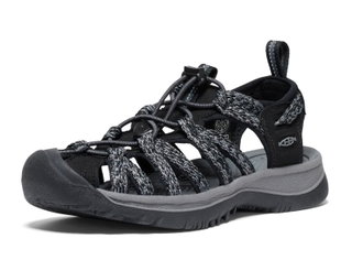 Keen Sandale Whisper (wasserdicht, Schnellschnürsystem, für leichte Wanderungen) grau/schwarz Damen