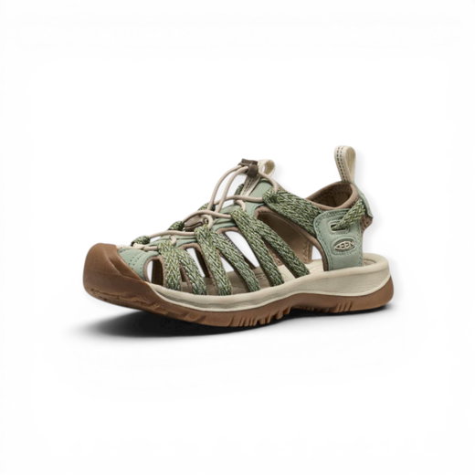 Keen Sandale Whisper (wasserdicht, Schnellschnürsystem, für leichte Wanderungen) grün/braun Damen