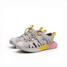 Keen Sandale Whisper Lite (Schnellschnürsystem, für leichte Wanderungen) grau/gelb/rosa Damen
