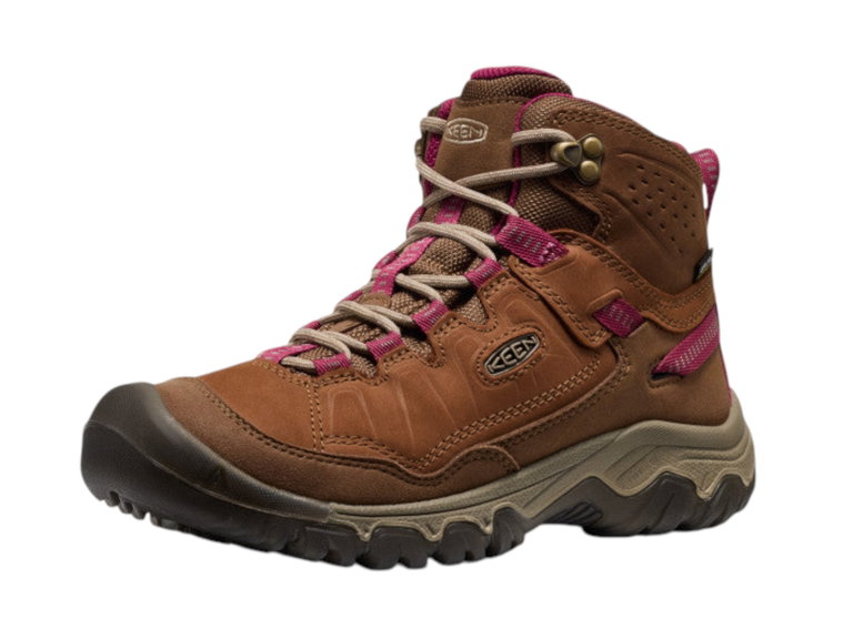 Keen Wanderschuhe Targhee IV Mid WP (Nubukleder, wasserdicht) braun/pink Damen