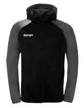 Kempa Hooded Jacket Ambition 28 (Full-Zip, 100% Polyester) black/grey Men's