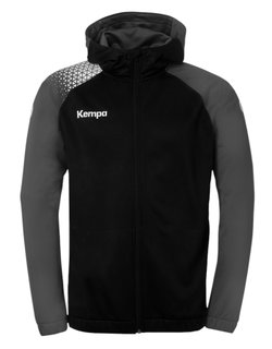 Kempa Kapuzenjacke Ambition 28 (Full-Zip, 100% Polyester) schwarz/grau Herren