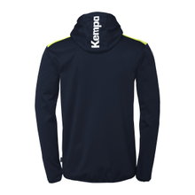 Kempa Hooded Jacket Emotion 27 Full-Zip (comfortable wearing experience) navy blue/yellow men's