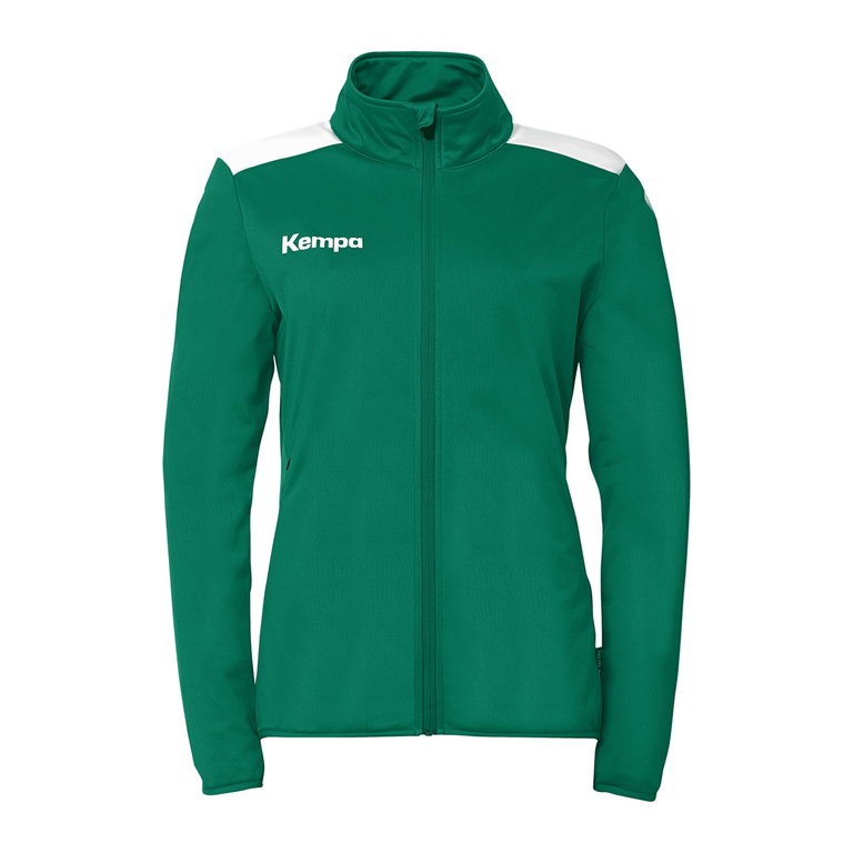 Kempa Trainingsjacke Emotion 27 (Full-Zip, 100% Polyester) grün/weiss Damen