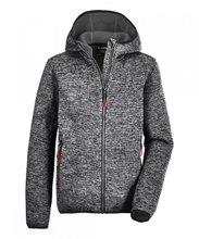 Killtec Strickfleecejacke mit Kapuze (warm, gemütlich) anthrazitgrau Kinder