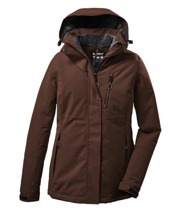 Killtec Winter Jacket KOW 140 with Hood (waterproof and windproof) cappuccino brown Ladies