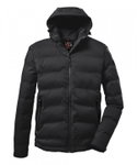 Killtec Quilted Jacket Kow 151 with Hood - water and wind resistant - black Men