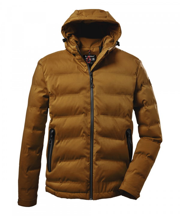 Killtec Quilted Jacket Kow 151 with Hood - water and wind resistant - curry yellow Men