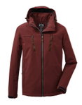 Killtec softshell jacket with detachable hood (fleece lining, water-repellent) burnt red men's