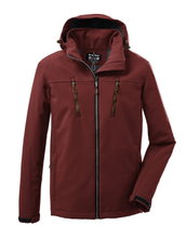Killtec softshell jacket with detachable hood (fleece lining, water-repellent) burnt red men's
