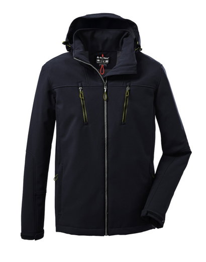 Killtec Softshelljacke mit abzippbarer Kapuze (Fleecefutter, wasserabweisend) 00920 schwarz Herren