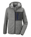 Killtec Strickfleecejacke Kow 200 mit Kapuze (warm, Midlayer) hellgrau Kinder
