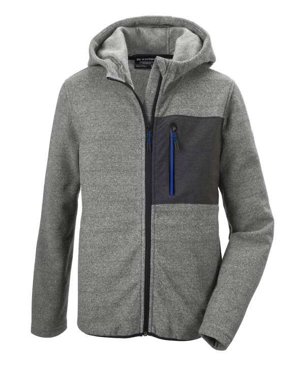 Killtec Strickfleecejacke Kow 200 mit Kapuze (warm, Midlayer) hellgrau Kinder