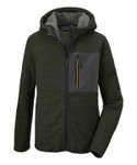 Killtec Strickfleecejacke Kow 200 mit Kapuze (warm, Midlayer) olivegrün Kinder