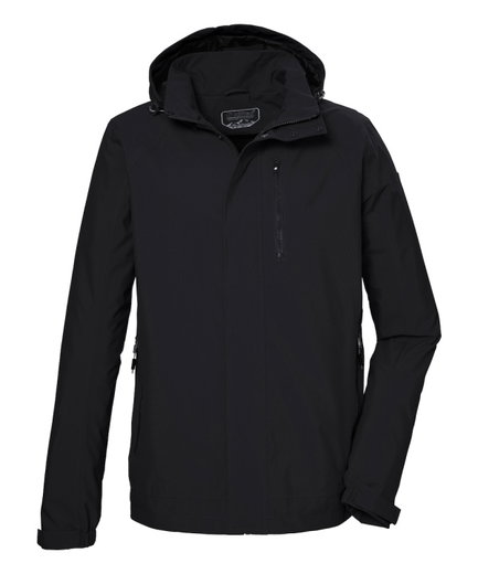 Killtec transitional jacket/functional jacket KOS 52 with hood (waterproof, windproof) black men's