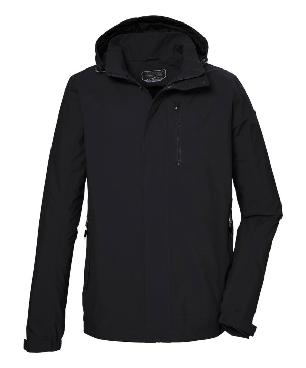 Killtec transitional jacket/functional jacket KOS 52 with hood (waterproof, windproof) black men's