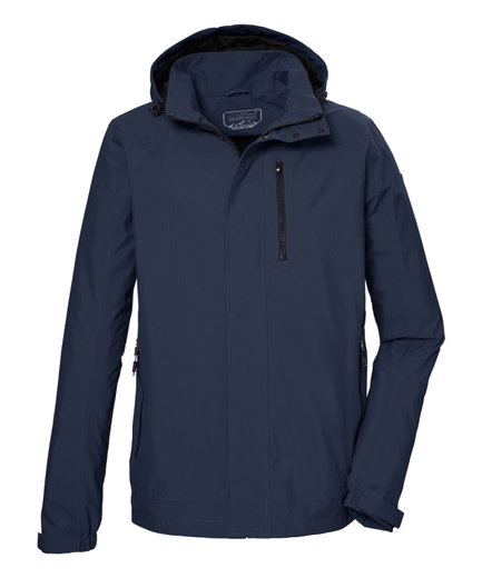 Killtec transitional jacket/function jacket KOS 52 with hood (waterproof, windproof) dark blue men's