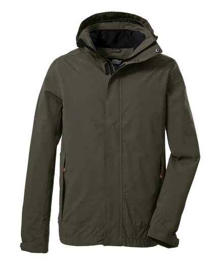Killtec Funktionsjacke KOS 87 mit abzippbarer Kapuze (wasserdicht, winddicht) dunkelolivgrün Herren