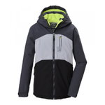 Killtec Functional Jacket KOW 172 (with hood, windproof, waterproof) steel grey/black boys