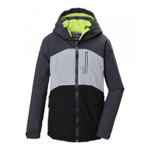 Killtec Funktionsjacke KOW 172 (mit Kapuze, winddicht, wasserdicht) stahlgrau/schwarz Jungen