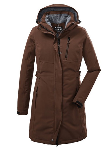Killtec Wintermantel mit abzippbarer Kapuze (wasser- und winddicht, Parka) cappucino braun Damen