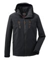 Killtec Softshelljacke mit abzippbarer Kapuze (Fleecefutter, wasserabweisend) 00200 schwarz Herren