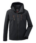 Killtec Softshelljacke mit abzippbarer Kapuze (Fleecefutter, wasserabweisend) 00200 schwarz Herren