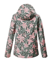 Killtec Softshell Jacket KOS 154 (with hood, windproof, water-repellent) natural green/pink girls