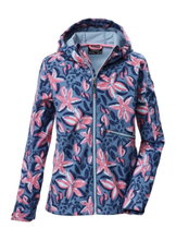 Killtec Softshelljacke KOS 154 (mit Kapuze, winddicht, wasserabweisend) sturmblau/pink Mädchen