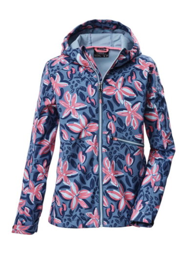 Killtec Softshelljacke KOS 154 (mit Kapuze, winddicht, wasserabweisend) sturmblau/pink Mädchen