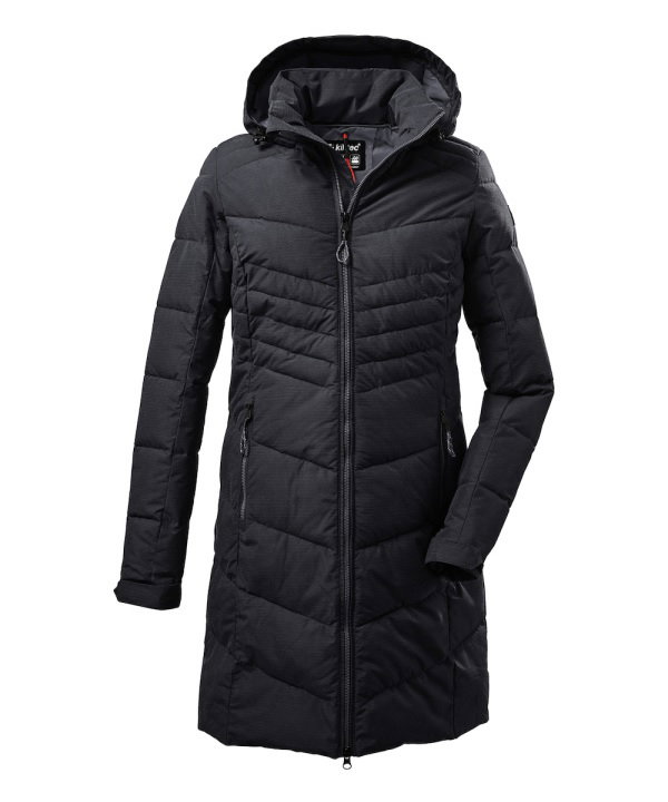 Killtec Winter Down Coat with Detachable Hood (Parka, Water and Wind Resistant) Black Women