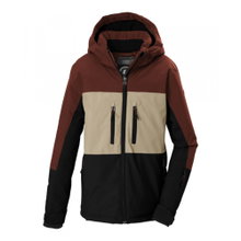 Killtec Winter-Skijacke KOW 174 mit Kapuze (Funktionsjacke, wasserdicht, Schneefang) dunkelbraun/schwarz Jungen