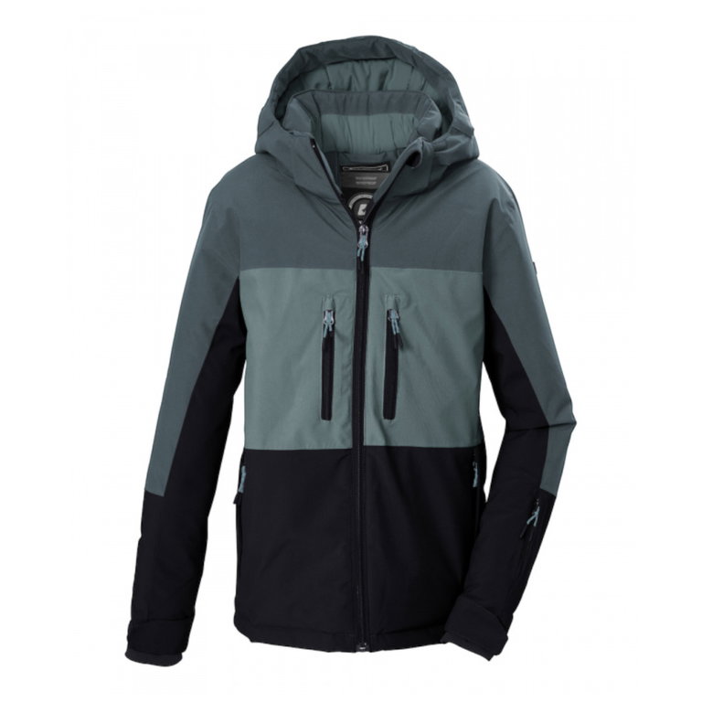 Killtec Winter-Skijacke KOW 174 mit Kapuze (Funktionsjacke, wasserdicht, Schneefang) atlanticblau/grün Jungen