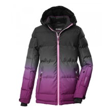 Killtec Winter-Steppjacke KSW 330 in Daunenoptik (Skijacke, Schneefang, winddicht) grau/himbeerepink Mädchen