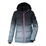 Killtec Winter Quilted Jacket KSW 330 in Down Look (Ski Jacket, Snow Skirt, Windproof) Grey/Light Blue Girls